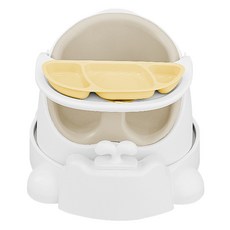 젤리맘 유아용 와이즈체어 + 카트 + 흡착식판 세트, 애쉬크림(와이즈체어), 옐로우(식판)