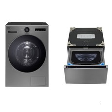 LG전자 트롬 오브제컬렉션 미니워시 세탁기 + 건조기 세트 RD22VSX 4kg + 22kg 방문설치, 모던 스테인리스
