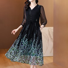 POPLARNC The Moren 雪紡洋裝 P24SMOPS031010 含大尺碼, 花朵