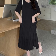 페이퍼먼츠 샤르르 반팔 미디 원피스 22176 빅사이즈 포함