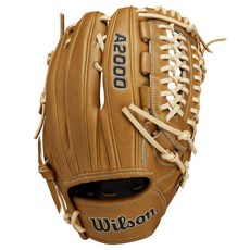 Wilson 2024 A2000 D33 投手手套 右投用 WBW1013871175, 1個, 馬鞍棕 + 金黃色