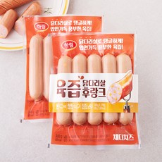 하림 닭다리살 육즙 후랑크 체다치즈 5개입, 300g, 2개
