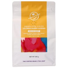 The Coffee Bean 哥倫比亞娜玲瓏特級咖啡豆, 原豆(未研磨), 200g, 1個