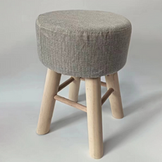 소나무 모던 인테리어 원형 미니 원목 스툴, 다크브라운