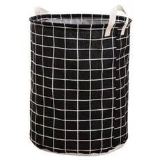 알파커머스 접이식 패브릭 빨래 바구니, 블랙체크