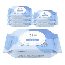SUPER DADDY 清潔掀蓋濕式衛生紙, 60g, 60張, 6包
