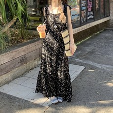 페이퍼먼츠 민소매 리본 플라워 롱 원피스 22186 빅사이즈 포함