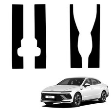 MAYTON Sonata The Edge 改裝車門護板 皮革原廠顏色 SC 車門門檻護板套組, 黑色