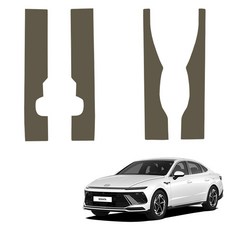 메이튼 쏘나타 디 엣지 튜닝 도어커버 가죽 순정 컬러 SC 도어스텝 커버 세트, 카키