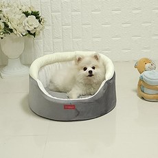 반려동물 두기펫 레브 극세사 원형 콜로세움형 하우스 + 방석 세트, 그레이, 1세트