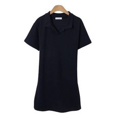 시크블랙 므드레 카라넥 허리 리본 무지 베이직 원피스 cpops9738k41