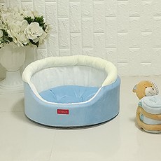 반려동물 두기펫 레브 극세사 원형 콜로세움형 하우스 + 방석 세트, 블루, 1세트