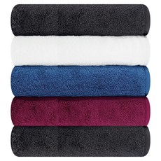 Songwol 松月 Rachel毛巾 飯店毛巾 170g 30支棉紗 5件組, 勃根地紅, 白色, 藍色, 深灰色, 1套