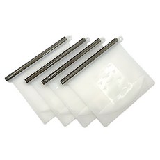 可重複使用矽膠保鮮密封袋 1000ml, 4個, 1套