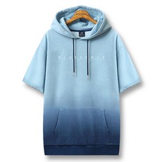 BLUEForce 男款 Grelsi 短袖連帽漸層休閒基本款棉質T恤