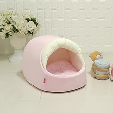 반려동물 두기펫 레브 극세사 동굴 하우스 + 방석 세트, 무지 핑크, 1세트