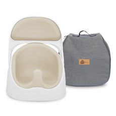 jellymom 幼兒Wise Chair GOGO組合, 1套, 奶油灰(Wise Chair), 灰色(提袋)