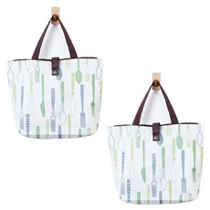 알로데 르뽀렘 휴대용 접이식 쇼핑백, 11 그린커틀러리, 2개