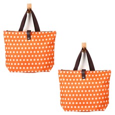 알로데 르뽀렘 휴대용 접이식 쇼핑백, 01 오렌지도트, 2개