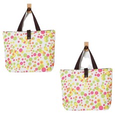 알로데 포르뚜나 접이식 쇼핑백, 02 다채로운도트, 2개