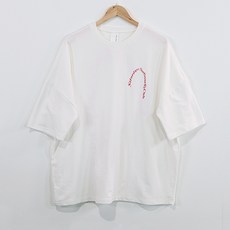 라라온 여성용 레터링 루즈핏 면 반팔 티셔츠 TSP479