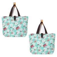 알로데 리베라 접이식 쇼핑백, 11 나비꽃민트, 2개