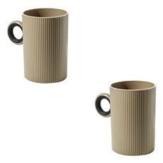 THE ZAKKA 基本直條紋漱口杯 FREE, 卡其色, 2個