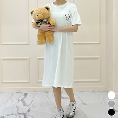 메이첼 밀키 원단 스마일 반팔 홈 원피스 13024 B 빅사이즈 포함