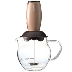 HARIO 好璃奧 牛奶打泡器 牛奶奶泡器 可愛 CQT-45BR, 棕色, 1個