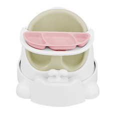 jellymom 幼兒用 Wise 餐椅 + 手推車 + 吸附式餐盤組合, 1套, 橄欖色(椅子), 粉紅色(餐盤)