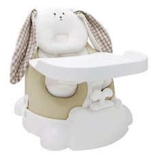 jellymom 幼兒用Muna增高椅兔子5件組, 1組, 橄欖色(椅子）、格紋棕色(蠟筆小新枕頭）