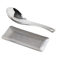 Moda Kitchen 韓國製全不鏽鋼錘紋公匙 + 底座組, 單一顏色, 1套