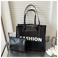 연이랜드 레터링 PVC 숄더백