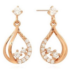 오에스티 여성용 925순은 다이아 은귀걸이