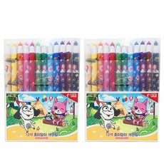 티티 애니멀캠프 종이말이 색연필, 12색, 2개