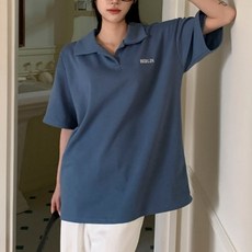 라라온 여성용 오픈 카라넥 티셔츠 TSP481