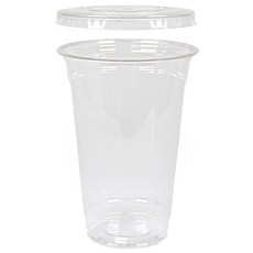 大成產業 107mm PET 透明杯 960ml x 100入 + 平蓋 100入 組, 1套