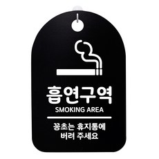 뭉키데코 안내판 블랙 H30, 흡연구역, 1개