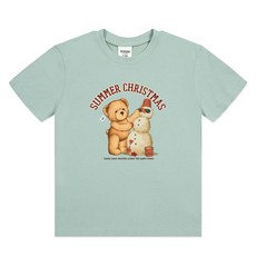 뉴욕꼬맹이 아동용 통기성 테디아일랜드 NY반팔 티셔츠 T123