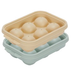 Nanu Dam 柔軟6格冰球, 2個, 薄荷色 + 黃色