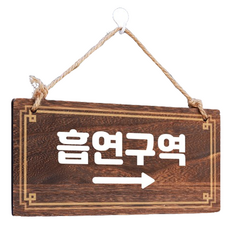 Mungkiwoldeu 木製告示牌 W4 128, 1個, 吸菸區 右側