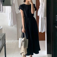 페이퍼먼츠 브이넥 허리 슬림 롱 원피스 22127 빅사이즈 포함