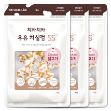 네츄럴랩 치카치카 우유 치실껌 SS 강아지 덴탈껌, 닭고기, 42g, 3개