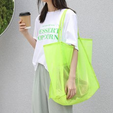 소리달 여성용 라민 그물 시스루 장바구니 쇼퍼백