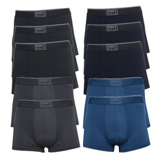 PEARLY HILLS 男士聚酯彈性纖維方形LOGO四角褲 10件組