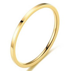 젤루나 써지컬 1mm 플랫 평판 레이어드 심플 유광 실반지 B-03