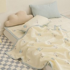 쉬즈홈 국내제조 유아용 인견 여름이불, 크리미 블루