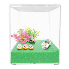 Rora Pet 入門貓咪 + 綠色沙子 + 魚缸組合, 混合顏色, 1套