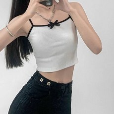 피어니스트 여성용 캐미솔 골지 끈나시 티셔츠