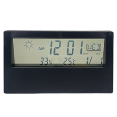 Foreverbean 數位室內溫濕度計 桌上型, 1個, 黑色透明